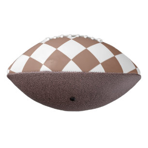 Balón De Fútbol Americano Patrón de diamantes en blanco y mousse de mocha