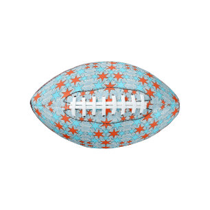 Balón De Fútbol Americano Patrón de estrella azul y roja