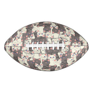 Balón De Fútbol Americano Patrón de gatos blancos y grises