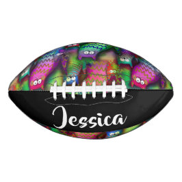 Balón De Fútbol Americano Patrón de gatos gradientes coloridos