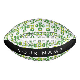 Balón De Fútbol Americano Patrón de Hoja, Hojas Verdes, Tu Nombre