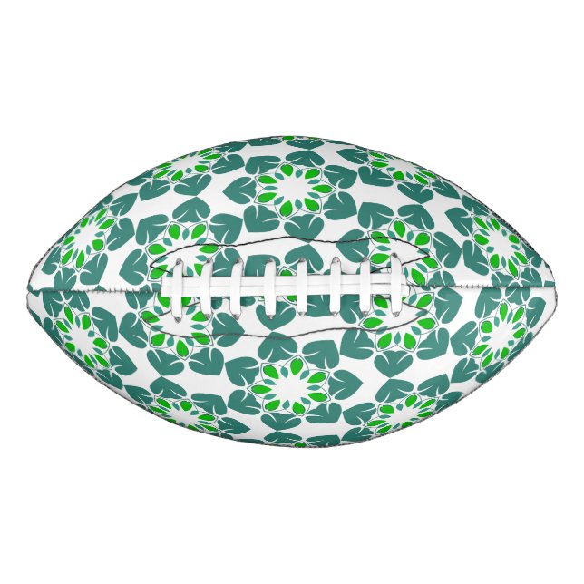 Balón De Fútbol Americano Patrón De Hojas, Patrón De Hojas, Hojas Verdes (Anverso)