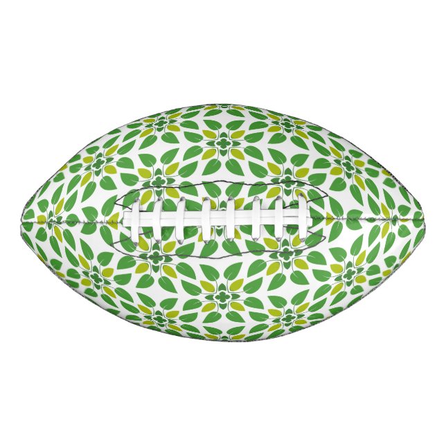Balón De Fútbol Americano Patrón De Hojas, Patrón De Hojas, Hojas Verdes (Anverso)