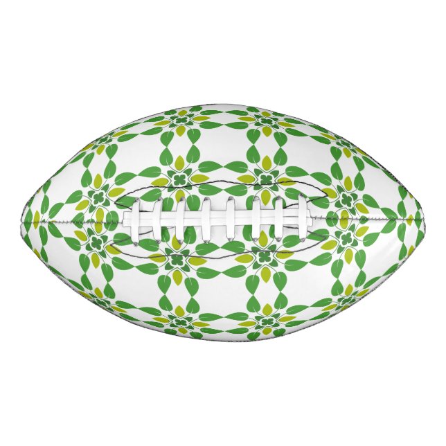 Balón De Fútbol Americano Patrón De Hojas, Patrón De Hojas, Hojas Verdes (Anverso)