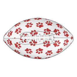 Balón De Fútbol Americano Patrón de huellas de patas, patas de perro, patas