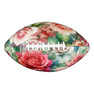 Balón De Fútbol Americano Patrón de Rosa Caprichoso