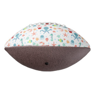 Balón De Fútbol Americano Patrón del mundo marino