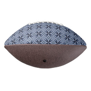 Balón De Fútbol Americano Patrón geométrico azul estilo retro
