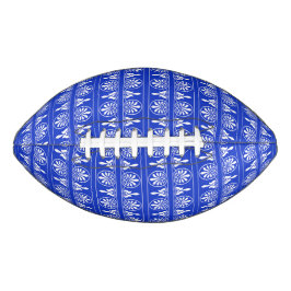 Balón De Fútbol Americano Patrón griego árabe-mediterráneo azul