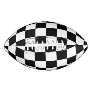 Balón De Fútbol Americano Patrón negro y blanco de verificación