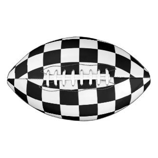 Balón De Fútbol Americano Patrón negro y blanco de verificación