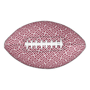 Balón De Fútbol Americano Patrón Sayagata, japonés, burdeos y blanco 