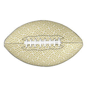 Balón De Fútbol Americano Patrón Sayagata, japonés, dorado y blanco