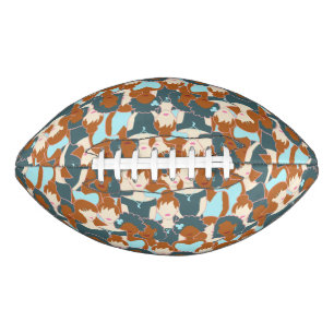 Balón De Fútbol Americano Patrón sin fisuras con chicas negros y chicas blan