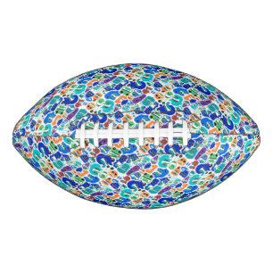 Balón De Fútbol Americano Patrones de caras de monstruos coloridos lindos