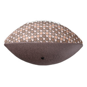 Balón De Fútbol Americano Pentágonos marrones simétricos con bordes trazados