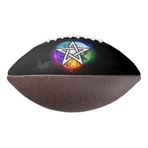 Balón De Fútbol Americano Pentagrama de Wiccan
