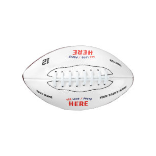 BALÓN DE FÚTBOL AMERICANO PERSONALIZABLE MODERNO ESTILO BLANCO VERIFICADO MA
