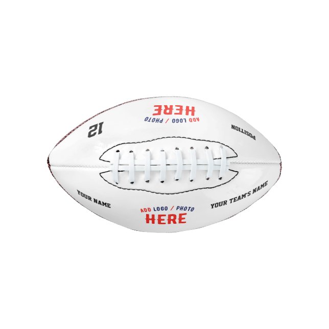 BALÓN DE FÚTBOL AMERICANO PERSONALIZABLE MODERNO ESTILO BLANCO VERIFICADO MA (Anverso)