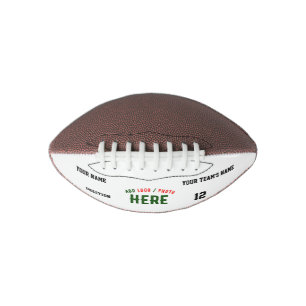 BALÓN DE FÚTBOL AMERICANO PERSONALIZABLE MODERNO ESTILO BLANCO VERIFICADO MA