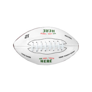 BALÓN DE FÚTBOL AMERICANO PERSONALIZABLE MODERNO ESTILO BLANCO VERIFICADO MA