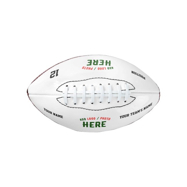 BALÓN DE FÚTBOL AMERICANO PERSONALIZABLE MODERNO ESTILO BLANCO VERIFICADO MA (Anverso)