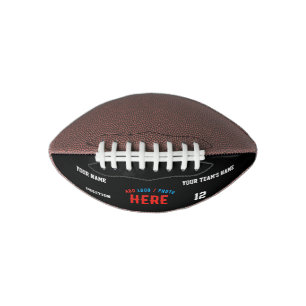 BALÓN DE FÚTBOL AMERICANO PERSONALIZABLE MODERNO ESTILO NEGRO VERIFICADO MAR