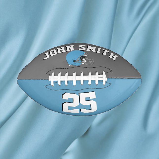 Balón De Fútbol Americano Personalizado Blue Helmet Gray Blue (Subido por el creador)