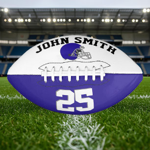 Balón De Fútbol Americano Personalizado Blue Helmet White Blue・