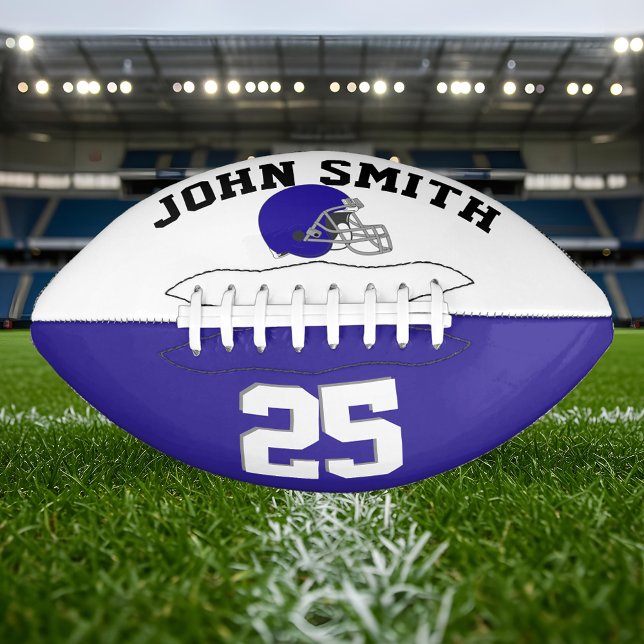 Balón De Fútbol Americano Personalizado Blue Helmet White Blue・ (Subido por el creador)