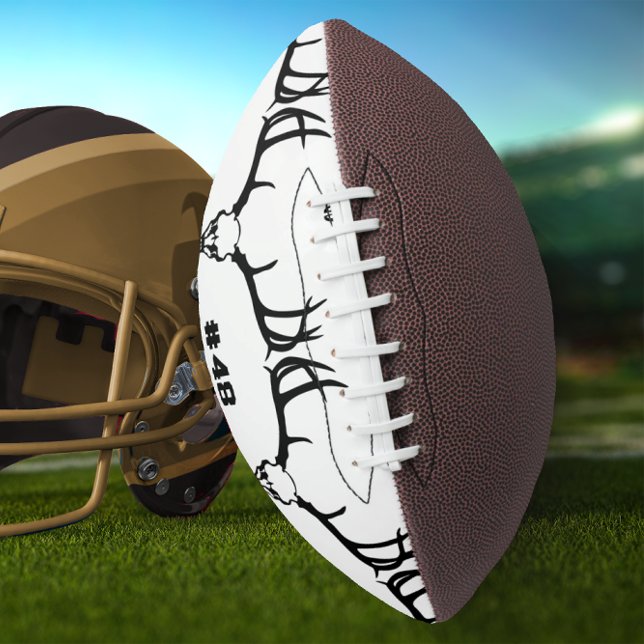 Balón De Fútbol Americano Personalizado con cráneo de # Deer con angulas int (Subido por el creador)