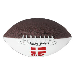 Balón De Fútbol Americano Personalizado con Dinamarca y la bandera danesa 