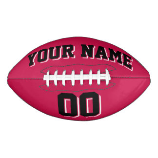 BALÓN DE FÚTBOL AMERICANO PERSONALIZADO CRIMSON ROJO NEGRO Y BLANCO