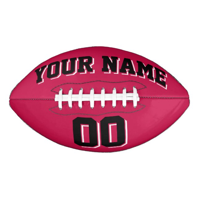 BALÓN DE FÚTBOL AMERICANO PERSONALIZADO CRIMSON ROJO NEGRO Y BLANCO (Anverso)
