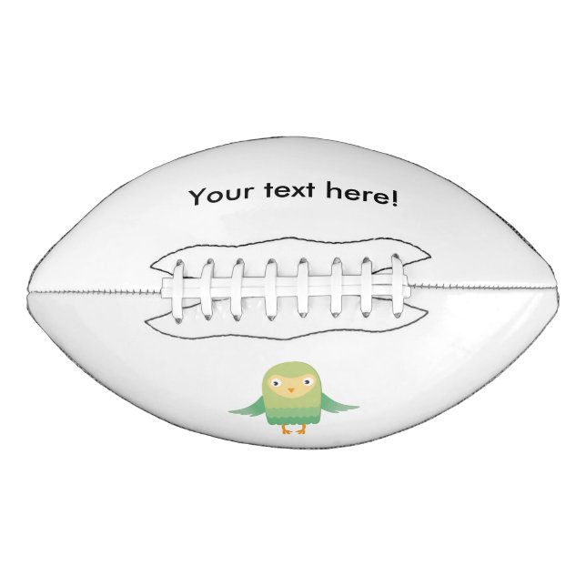 Balón De Fútbol Americano Personalizado de búho verde (Anverso)