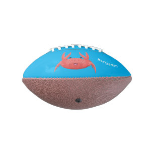 Balón De Fútbol Americano Personalizado de cangrejo rojo lindo ilustracion