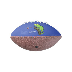 Balón De Fútbol Americano Personalizado de lagarto de camaleón verde lindo
