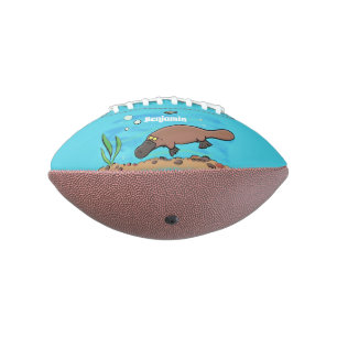 Balón De Fútbol Americano Personalizado de natación de Platypus Cute
