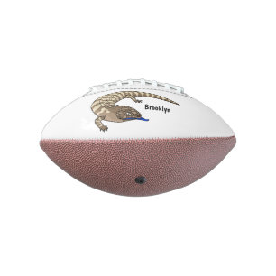 Balón De Fútbol Americano Personalizado del reptil de lagarto de lengua azul