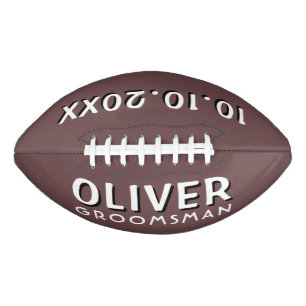 Balón De Fútbol Americano Personalizado Groomsman Nombre Boda Fecha Keepsake