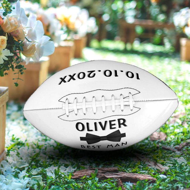 Balón De Fútbol Americano Personalizado Mejor nombre de hombre Boda Black Bo (Subido por el creador)
