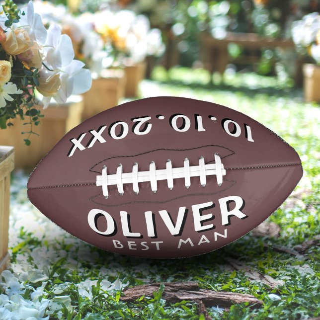 Balón De Fútbol Americano Personalizado Mejor nombre de hombre Boda Fecha Ke (Subido por el creador)