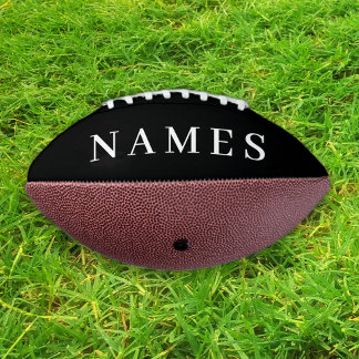 Balón De Fútbol Americano Personalizado negro simple Añadir su nombre elegan