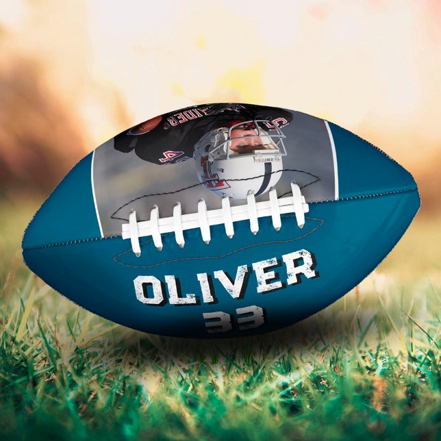 Balón De Fútbol Americano Personalizado Nombre del jugador azul Número de fo (Subido por el creador)