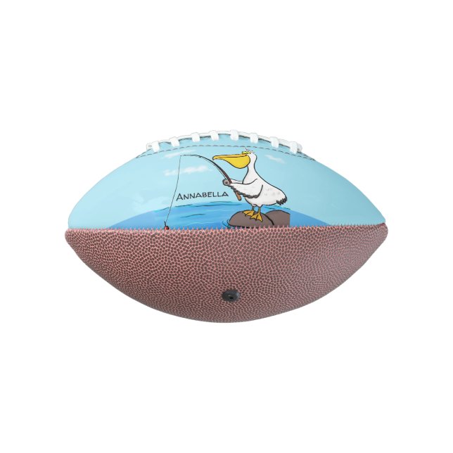 Balón De Fútbol Americano Personalizado pelícano de pesca divertida (Girado 270)