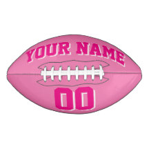 PINK HOT PINK AND WHITE Custom Football