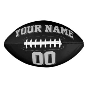 Balón De Fútbol Americano PLATA NEGRA Y Personalizado GRIS OSCURO