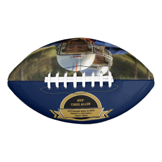 Balón De Fútbol Americano Premio Deportivo De Fútbol Con Tu Propia Foto (Anverso)