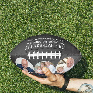Balón De Fútbol Americano Primer Día del Padre: foto de Papa Chalkboard 3