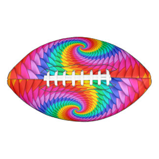 Balón De Fútbol Americano Psicodélico Fútbol en Espiral Arcoiris